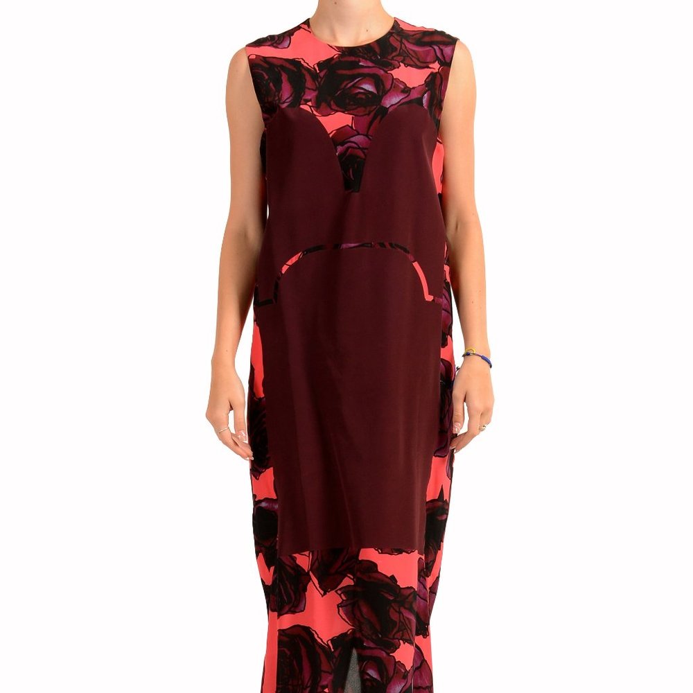 Viktor & Rolf Women's Multi-Color Floral Print 100% Silk Maxi Dress US S IT 40